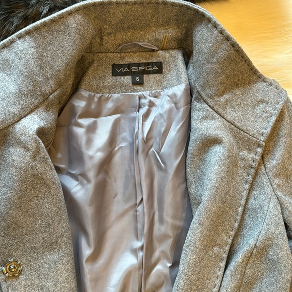 Via Spiga gray/black trench coat. Size 6 - Picture 3 of 7